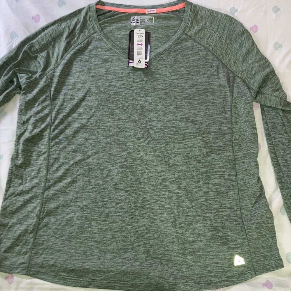 RBX Performance Top in Green with Peach Trim